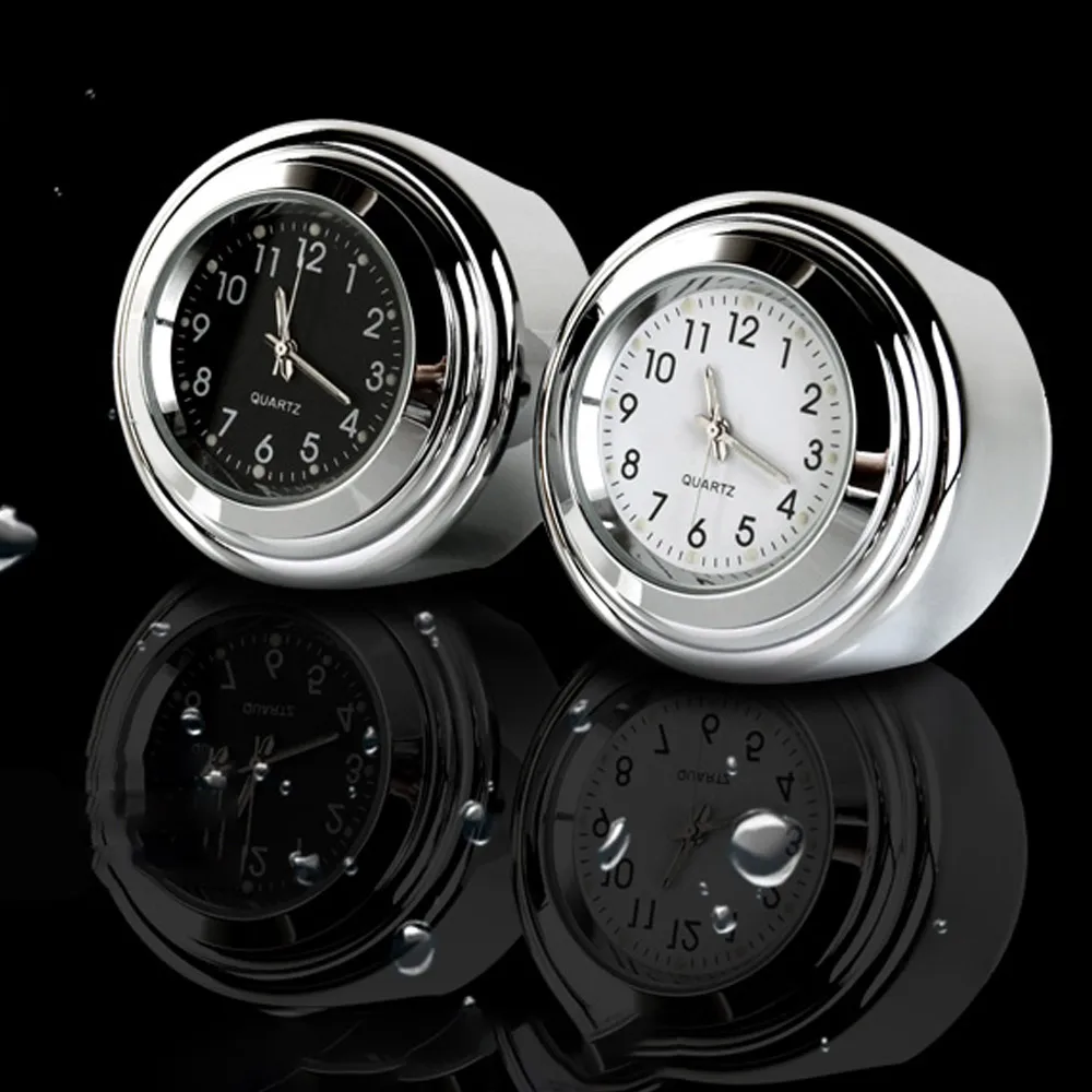 Aluminum Alloy Motorcycle Handlebar Clock Two Colors Bike Handlebar