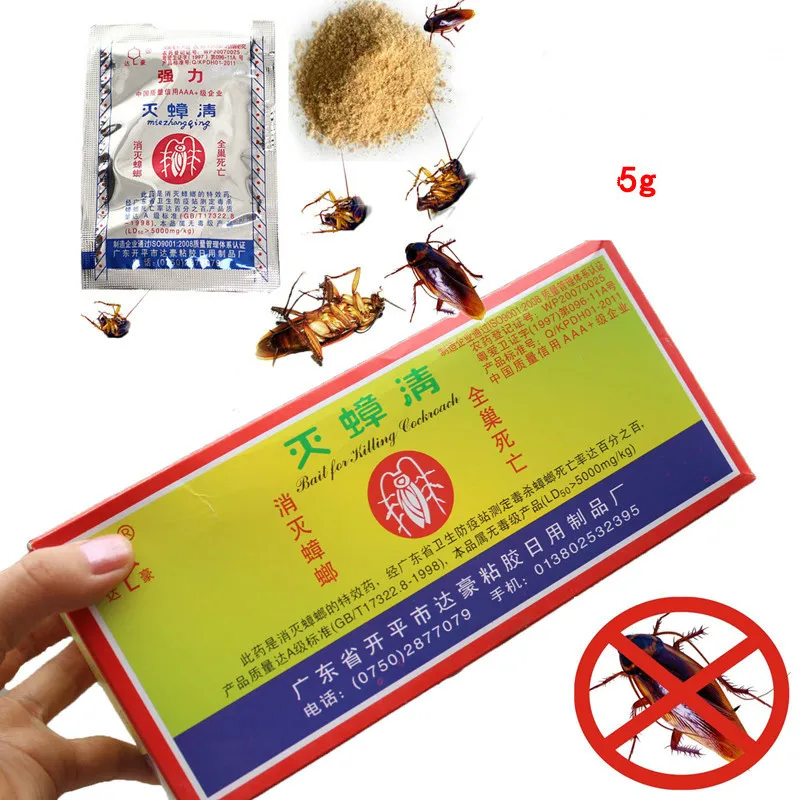 Effective Cockroach Kill Bait Powder Repellent Anti Roaches Pest Killer 10pcs 