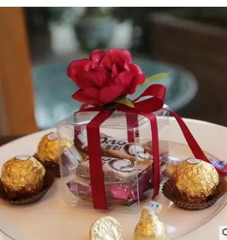 

1000pcs/lot fedex fast free shipping Luxury DIY PVC Wedding Plastic Favour Boxes Clear Transparent Gift Christmas box