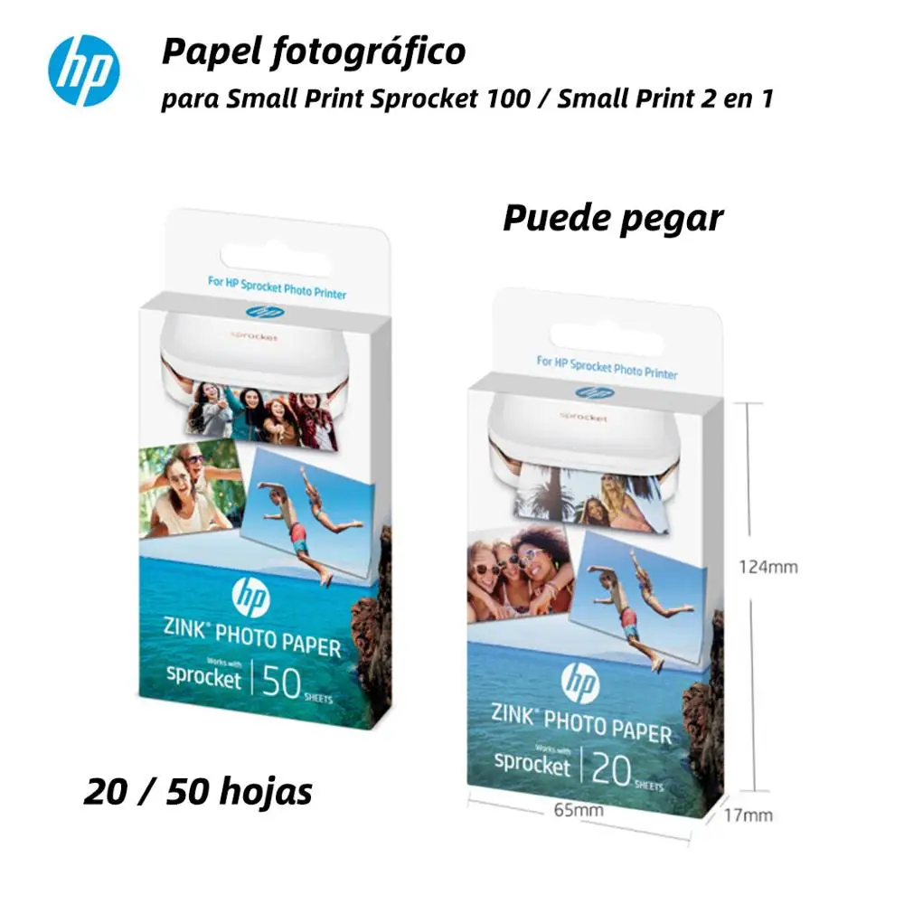 Original HP ZINK Sprocket Adhesive Photo Paper 20 50 sheets Inkjet HP ...