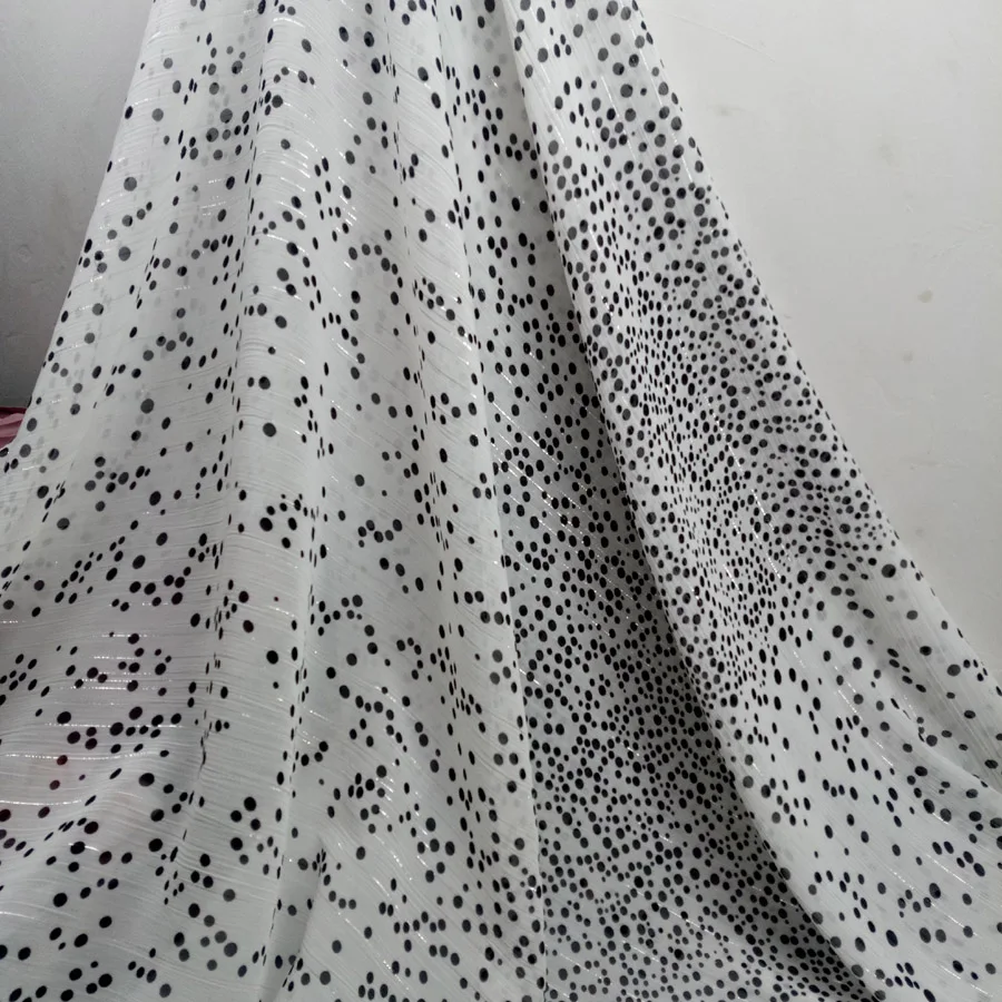 Шифоновое платье Вечерние платья из специальной шимерной полосой с принтом материал DIY летняя ткань для платья блузка шарф квалифицированный