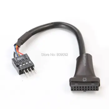 

USB 2.0 9Pin Motherboard Female to USB 3.0 20Pin Housing Male Adapter Cable