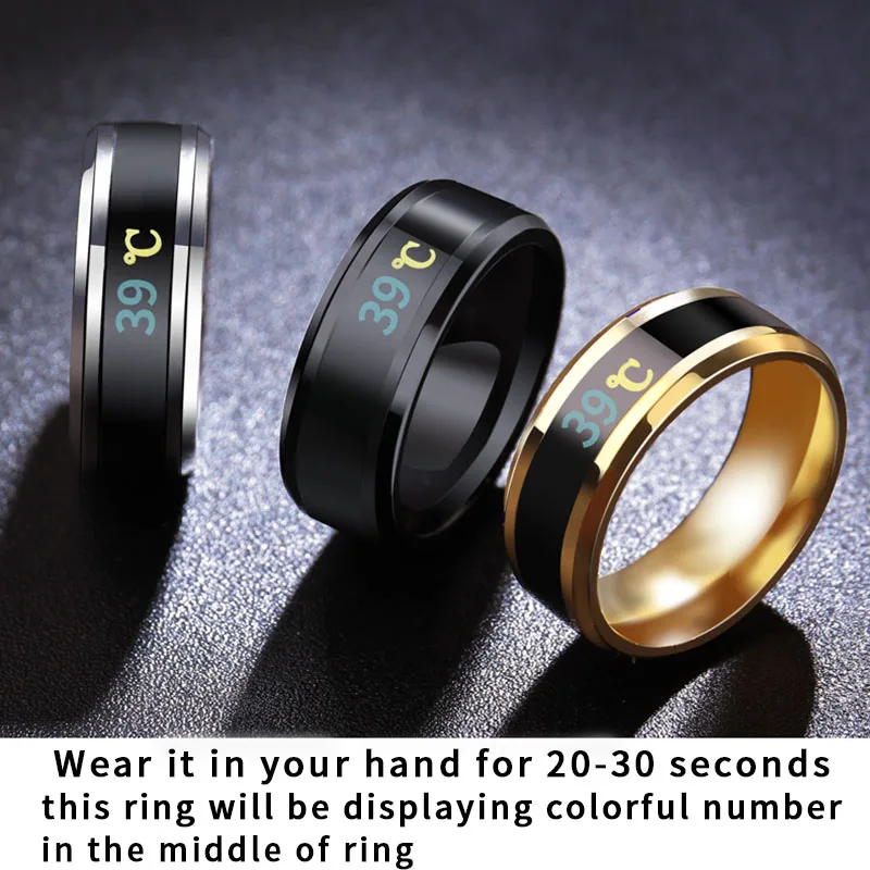 Beier 316L Stainless Steel Simple Intelligent temperature sensing Fashion personality for men wedding gift Ring jewelry LR-R115