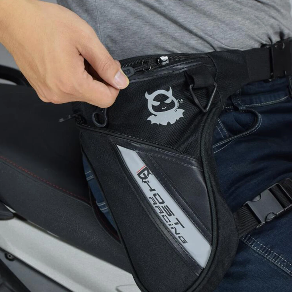 Waterproof Leg Bag Men's Nylon Oxford Motorcycle Rider Leg Bag Hip Drop Belt Bum Waist Fanny Pack For Travel Work Hiking Camping