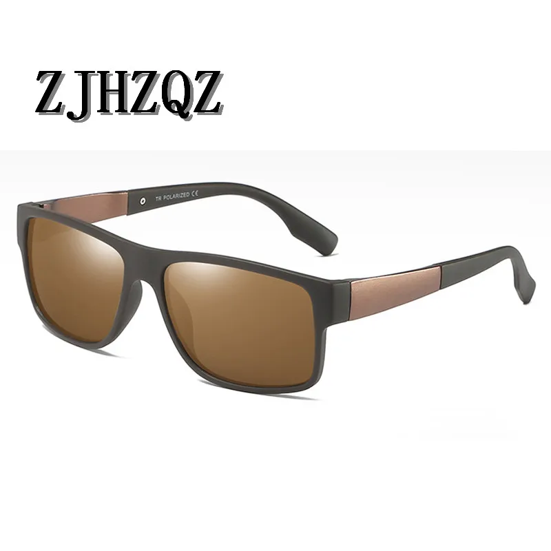 Brown ZJHZQZ квадратные поляризованные солнцезащитные очки мужские брендовые дизайнерские Винтажные Солнцезащитные очки для вождения женские спортивные солнцезащитные очки UV400 N - Цвет линз: Brown