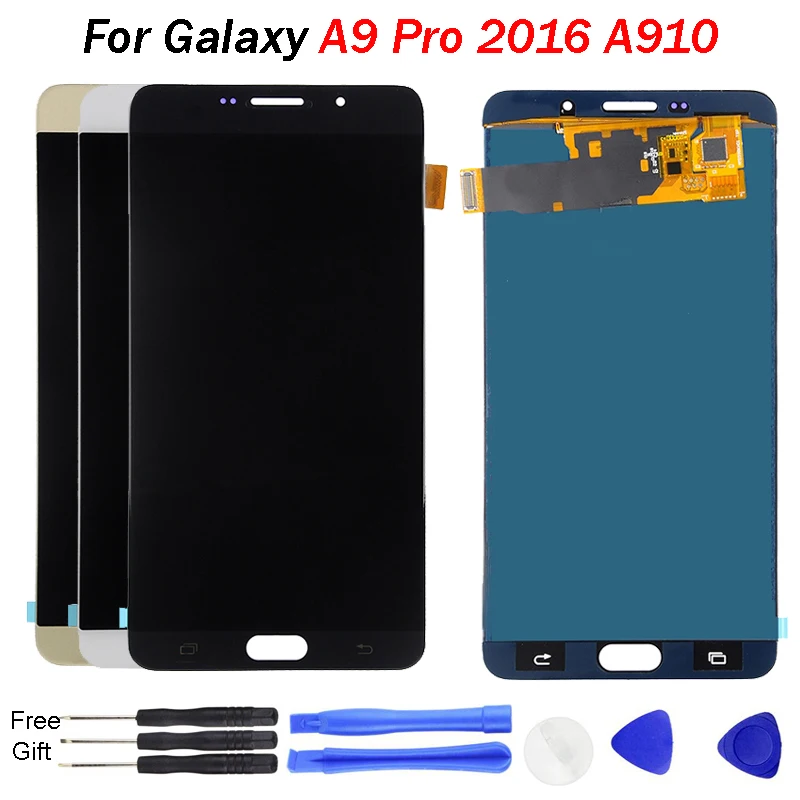 

A910 Lcd For SAMSUNG GALAXY A9 Pro LCD 2016 A910 A9100 A910F/DS Display Touch Screen Replacement 6.0 " A9 pro screen free tools