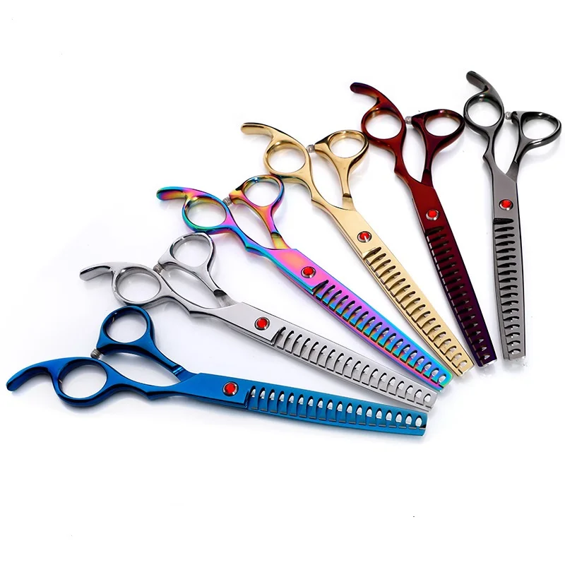 7" Professional Pet Dog Scissors Stainless Steel Thinning Cutting