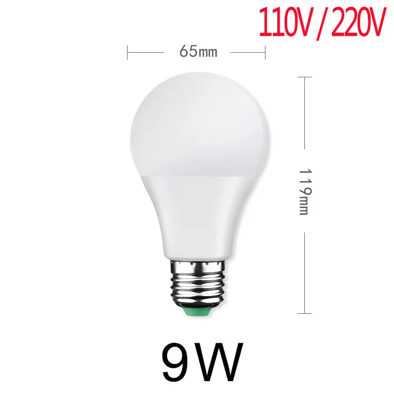 E27 светодиодный Лампа 220V мощные фонари лампочки 3 Вт 5 Вт 7 Вт 9 Вт 12 Вт 15 Вт 110 В ампулы светодиодный Bombillas холодной теплый белый прожектор - Испускаемый цвет: 9W