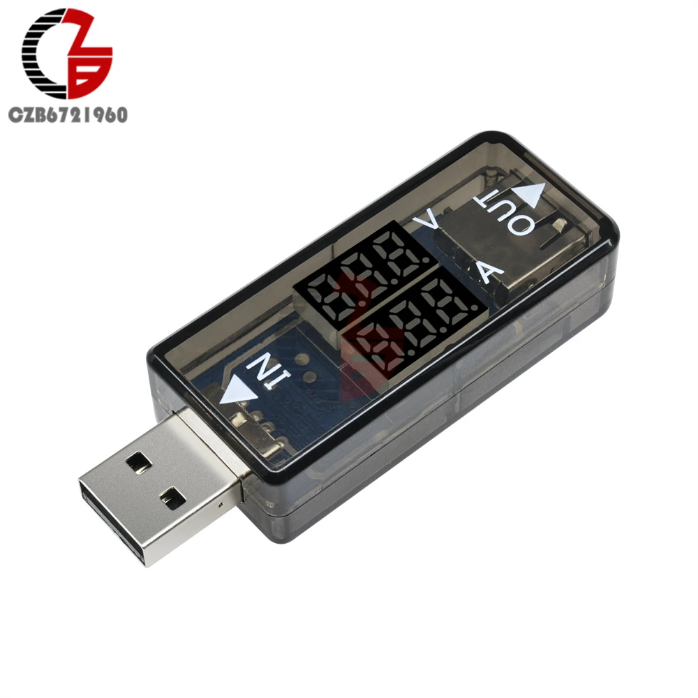 USB тестер с двойным дисплеем 5 В 12 В|Измерители напряжения| |