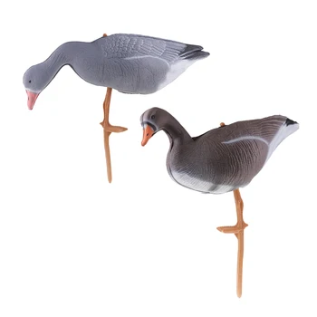 

2x 3D XPE Full Body Goose with Foot Lightweight Foldable Hunting Shooting Decoy Lifelike Lawn Garden Ornament for Hunting Gaming