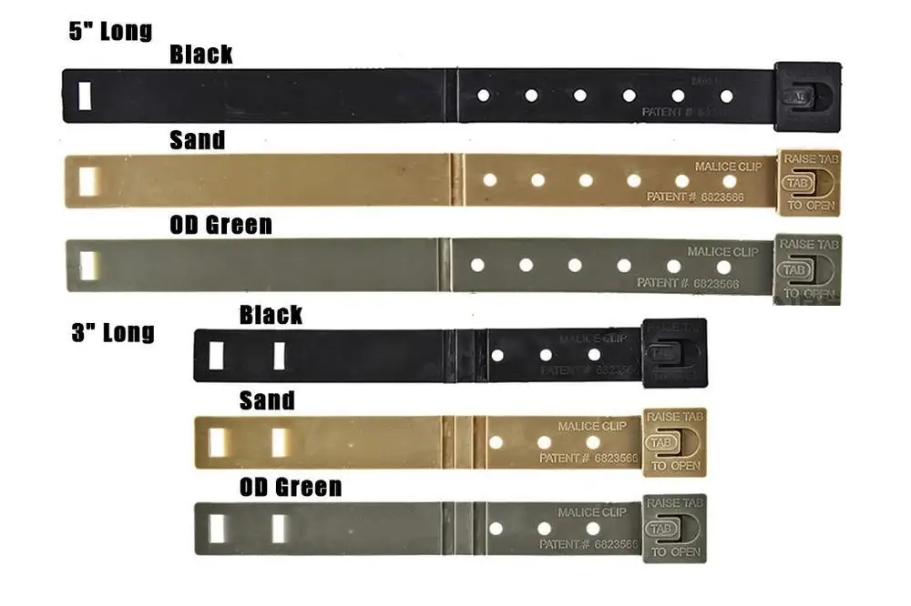 

Malice clip for MOLLE System 5 Long 4 packs each pair 8231 for helmet black OD SAND