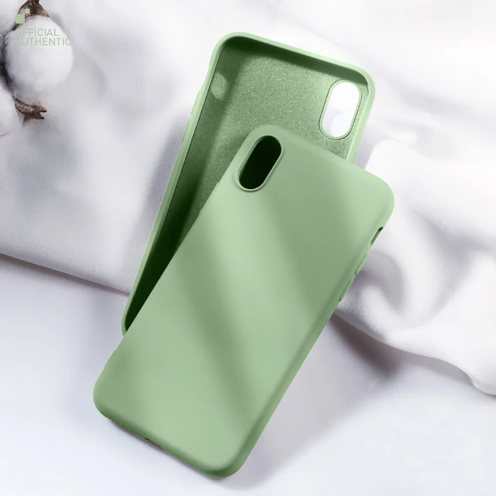 Силиконовый чехол для iPhone 7 8 Plus Xs Max Xr 11 Pro Max, Официальный чехол для iPhone X, для Apple iPhone 6 6s Plus - Цвет: Green