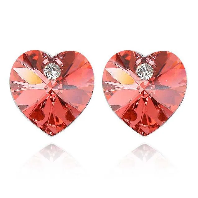 Женские серьги гвоздики в форме сердца с кристаллами Сваровски|brincos fashion|fashion jewelry