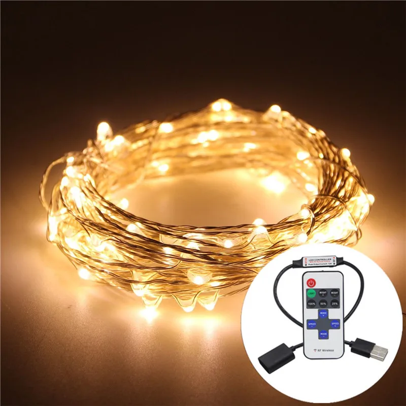 

5V USB Fairy Lights String LED christmas Lights Outdoor Party LED Garland Light Waterproof Silver Wire Holiday Decoration Home