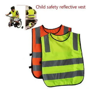

100pc Reflective Vest Knitting Polyester Fabric Kids Reflective Safety Vest Children High Visibility Security For Direct Selling