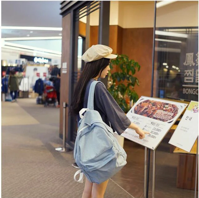denim backpack american apparel double 