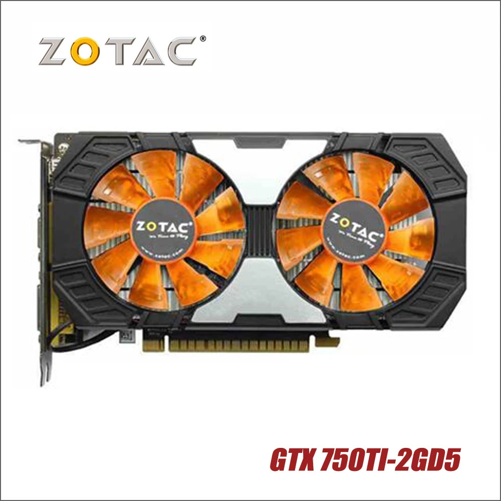 Б/у оригинальная видеокарта ZOTAC GTX 750Ti-2GD5 GDDR5 видеокарты для nVIDIA GeForce GTX750 Ti 2GB GTX 750 TI 2G 1050ti Hdmi