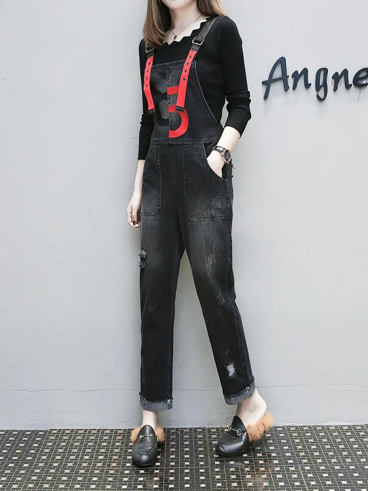 Womens Spring Autumn New Denim Overalls Black and Blue Jumpsuits Casual S-2XL Jumpsuits Pencil Pant Jeans Romper Female NO856 Womens Spring Autumn New Denim Overalls Black and Blue Jumpsuits Casual S-2XL Jumpsuits Pencil Pant Jeans Romper Female NO856