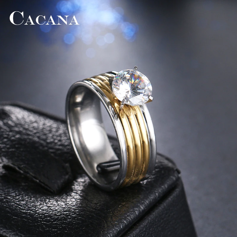 CACANA Stainless Steel Rings For Women Personalized Custom Fashion Jewelry Wholesale NO.R111