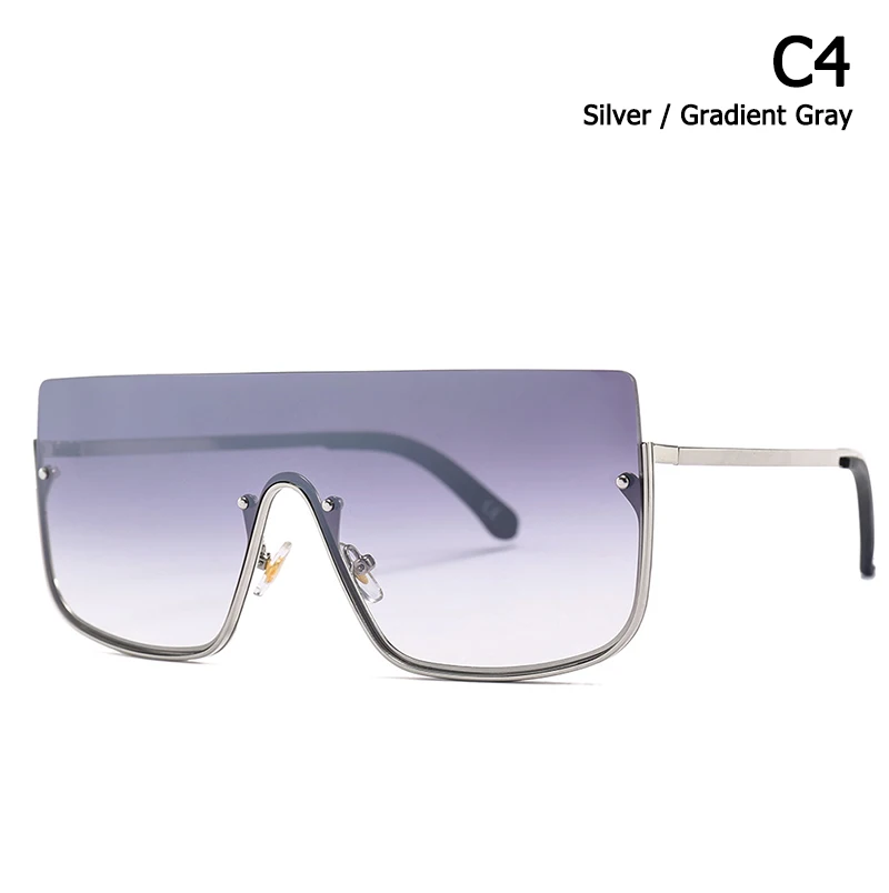 JackJad модные полуоправы защитные стильные солнцезащитные очки с заклепками мужские крутые градиентные брендовые дизайнерские солнцезащитные очки Oculos De Sol 25032 - Цвет линз: C4