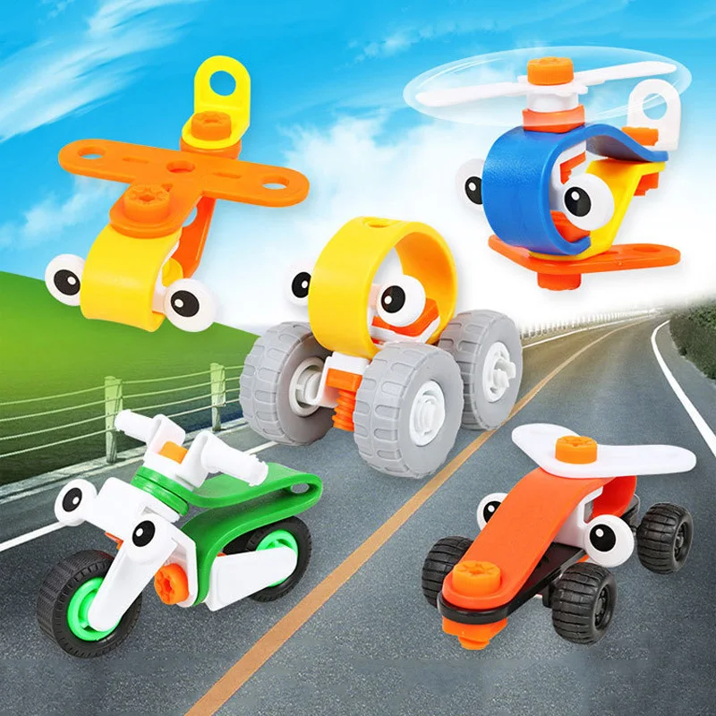 

DIY Nut combination disassembly car safety soft volume wood children's puzzle assembled 3 years old toy boy gift