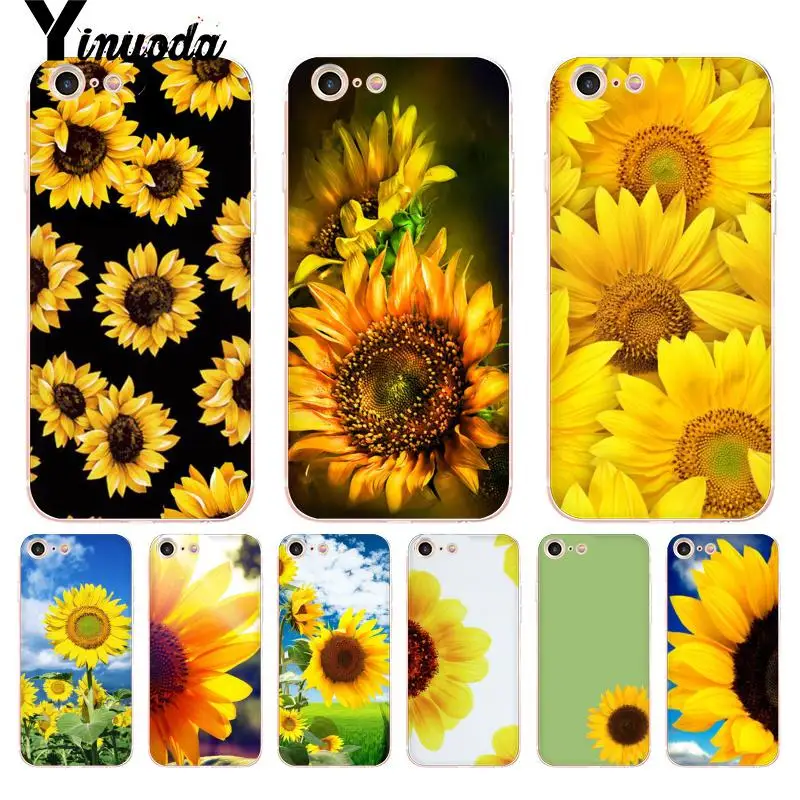 

Yinuoda For iphone 7 6 X Case Sunflower Flower Painted Cover Colourful Phone Case for iPhone 8 7 6 6S Plus X 5 5S SE 5C XS XR