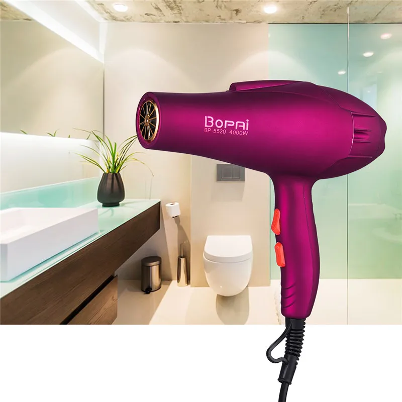 

Professional Hair Blow Dryer 4000W Fast Heat Super Speed Blower Low Noise Electric Hairdryer Hot/Cold Wind Bathroom Accessories