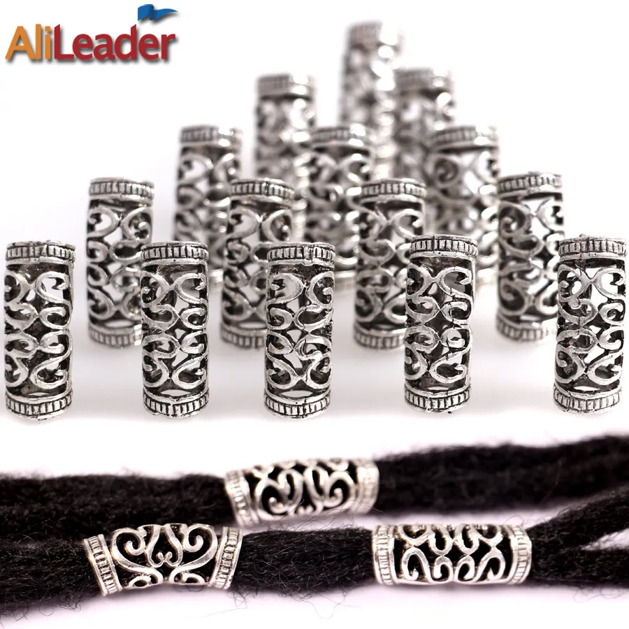 

Dreadlocks Hair Beard Beads Clip Beads Ring Tibetan Silver Men Beads For Braiding Hair Braid Tubes Cuffs Beads 7mm And 5mm Hole