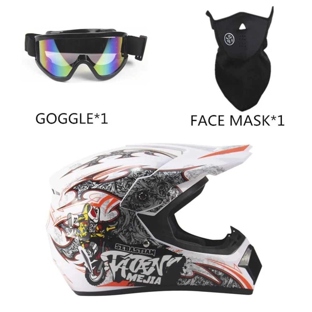 OUTAD 3PCS/SET Breathable Motorcycle Helmet Lightweight Full Face Racing Bicycle Safety Unisex