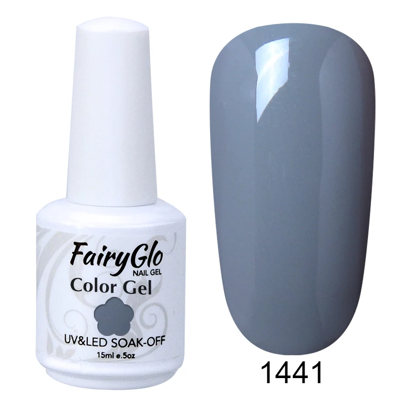 FairyGlo 15 мл белый флакон гель для ногтей УФ-гель для ногтей верхнее покрытие длинный последний Гибридный гель лак обычный лак для ногтей Lucky Enamal - Цвет: 1441