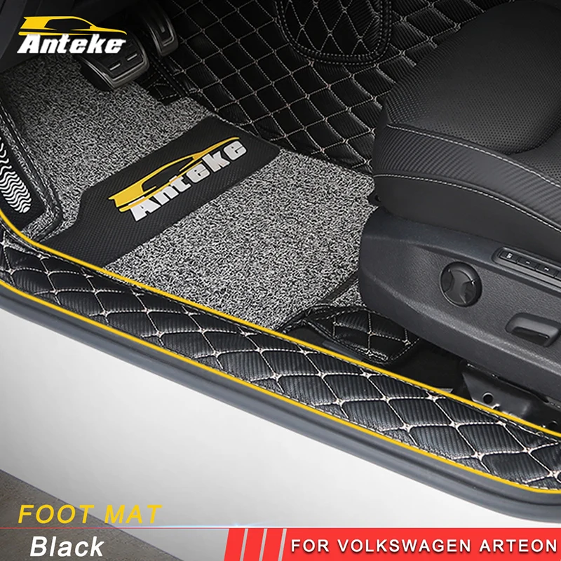 

ANTEKE New High Quality Dustproof Nice Car Floor foot Mat Flameproof Carpets Set For Volkswagen Arteon special accessories