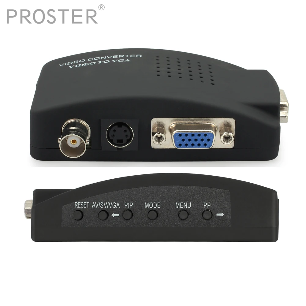 Proster BNC S-видео VGA в конвертер коробка от ПК к ТВ вход выход ноутбук монитор адаптер
