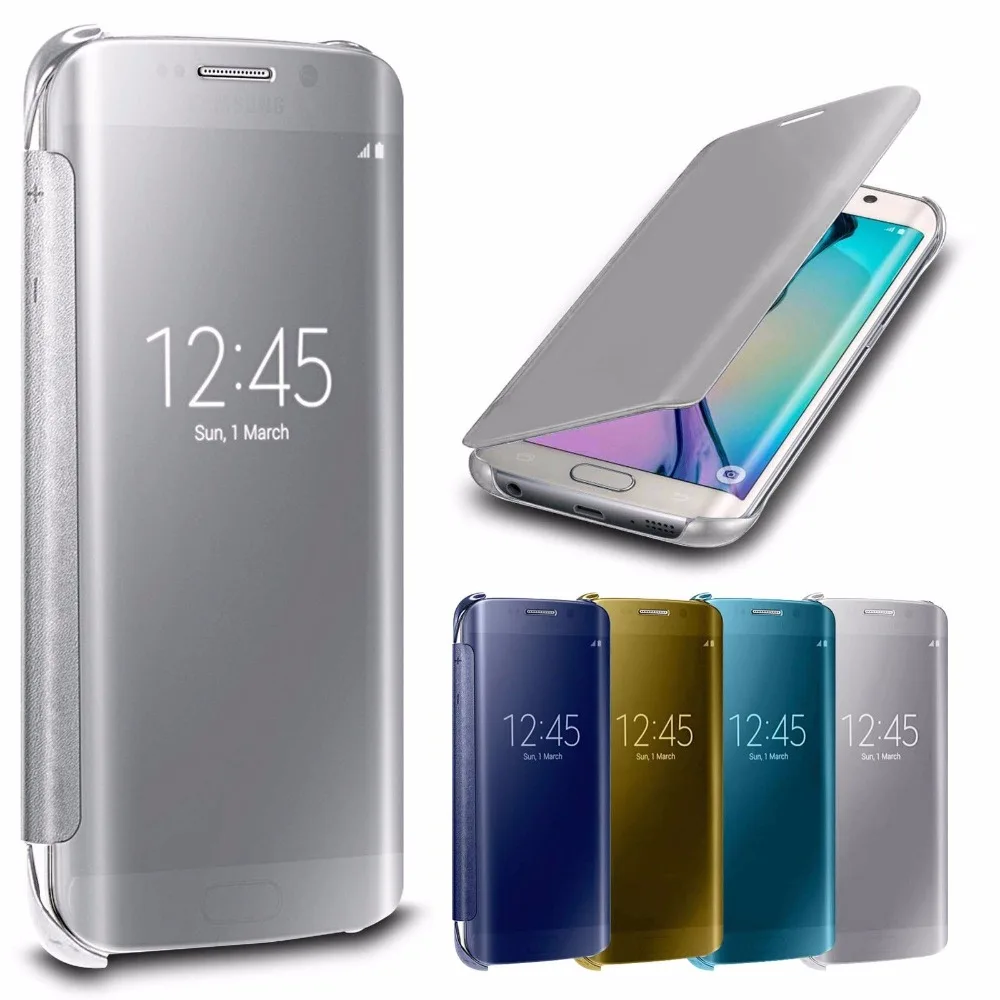 Покрытие чехол Флип окно противоударный полный защитный для Samsung Galaxy S5 S6 S7 S7Edge S8