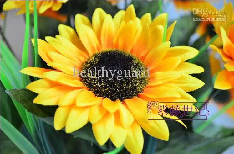Simulation SunFlower 14 heads Sunflowers Artificial Silk Flowers Home Garden Decor 30pcs 20pcs