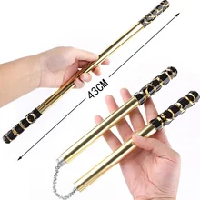 Король обезьян Золотой Cudgel стиль нунчак из нержавеющей цинкового сплава монашка патроны игрушка 43 см