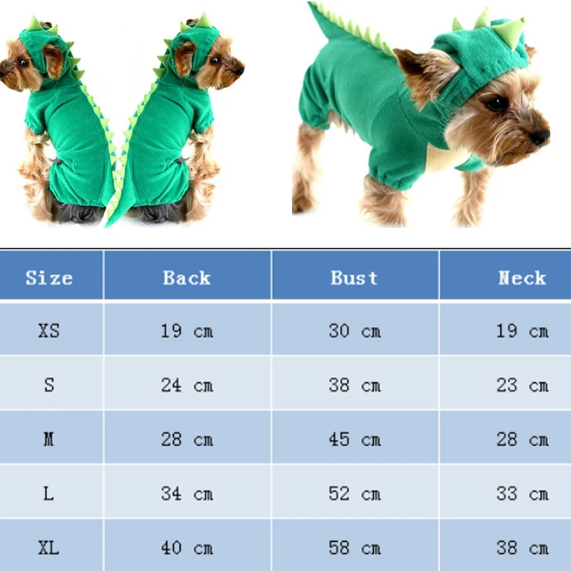 Домашнее животное собака кошка Зеленый Динозавр Дракон маскарадный костюм одежда на Хэллоуин XS-XL