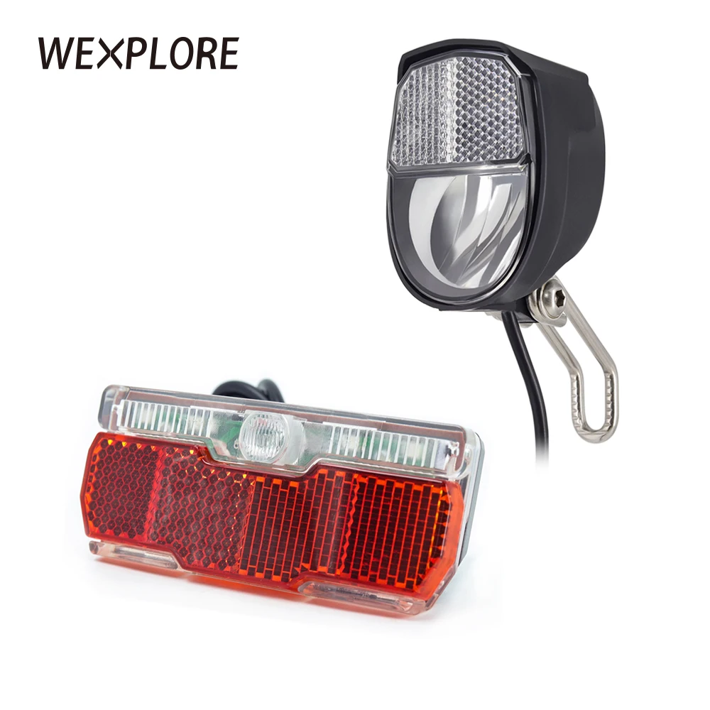 

Electric Bicycle Light Ebike Headlight And Rear Lights Set Input 12V 24V 36V 48V 60V 72V LED Lamp E Bike Front And Tail Lights