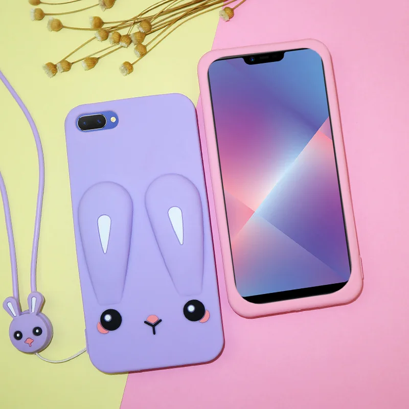 Чехол с мультипликационным принтом и ремешком для OPPO A5, чехол, Мягкий ТПУ силиконовый чехол, бампер для OPPO A5