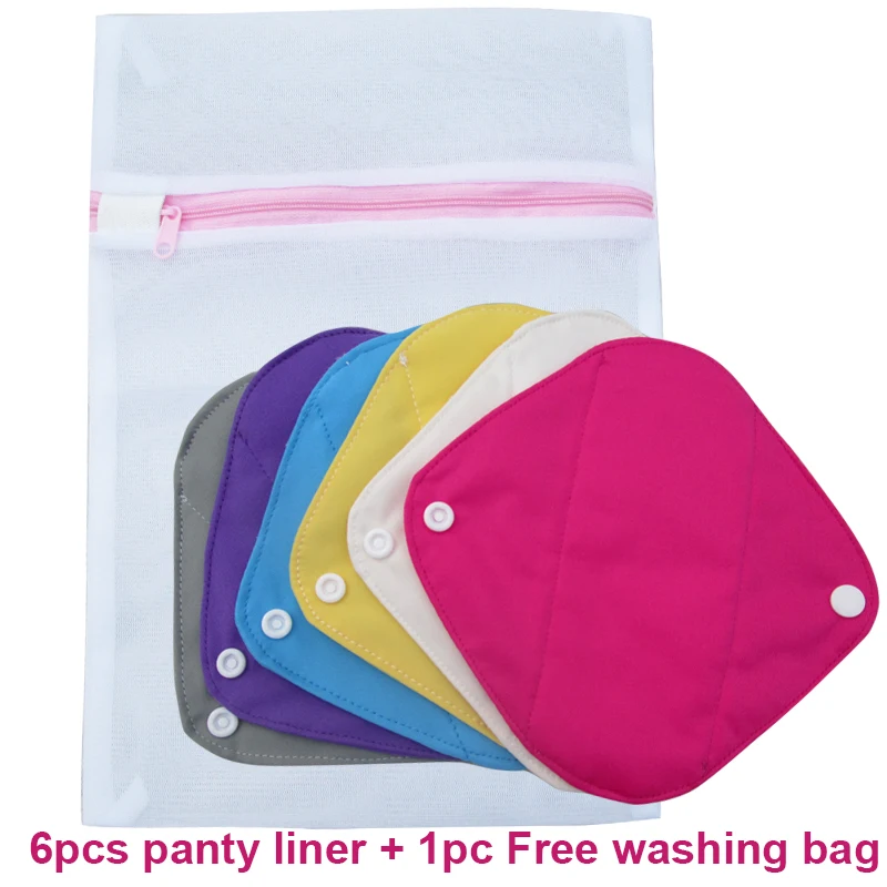 

Reusable pantyliner with organic bamboo inner, super soft bamboo cloth pads for light days and daily discharges, Menstual pads