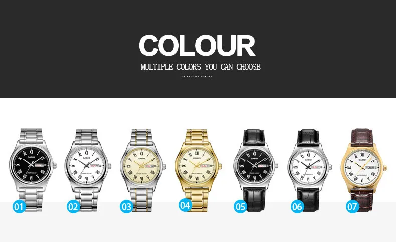 Casio Часы для мужчин Лидер продаж Мода и Бизнес Кварцевые золотые наручные часы MTP-V006 браслет из нержавеющей стали Relogio Casio Masculino