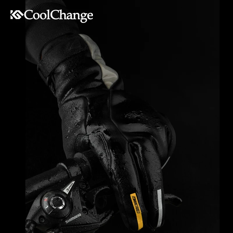 Зимние велосипедные перчатки CoolChange теплые ветрозащитные для занятий спортом на