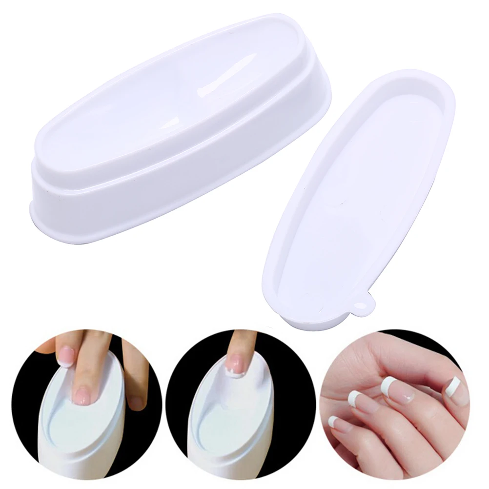 1pc French DIP Jar Container Nail Art Salon Accessory Dual Nails Extended French Tips Guide Molding Container Gift Hot