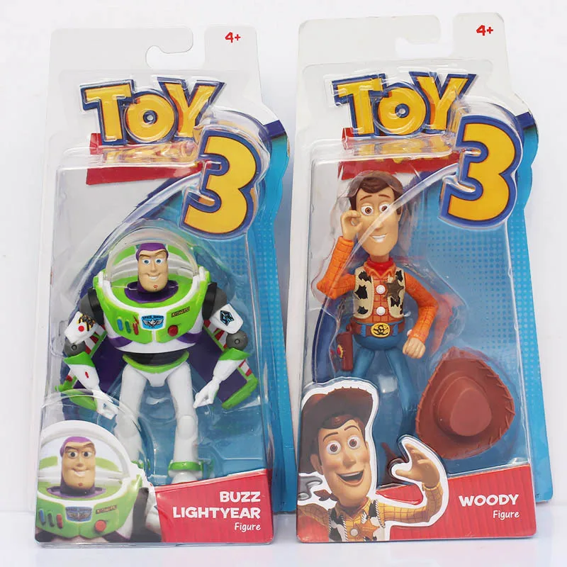 2Styles Selectable Toy Story 3 Woody Sheriff + Buzz Lightyear PVC Action Figure Toys Free