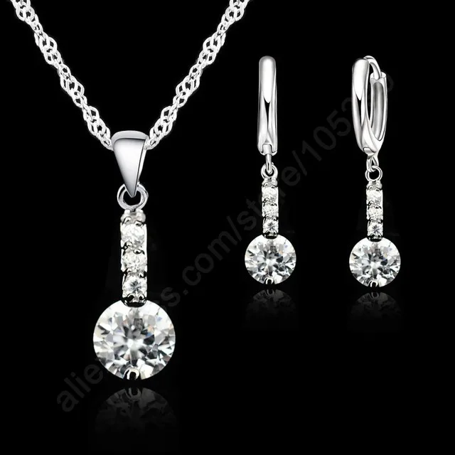 

Simple Design JEwelry Gifts fhor Women Girl Wife Mother Silver Jewelry Shiny Cubic Zirconia Wholesale Retail