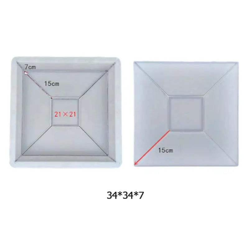 Форма для изготовления дорожек, многоразовая форма для бетонного цемента, камня, дизайн асфальтоукладчика, форма для рукоделия, многоразовая форма для бетонного кирпича, двора, дорожного покрытия - Цвет: 1pc 34x34x7cm