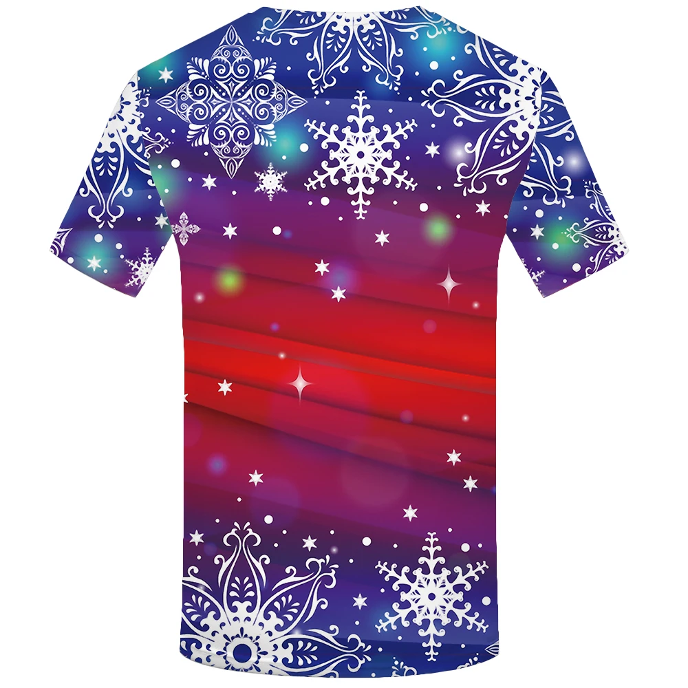 KYKU, Рождественская футболка, мужские рок-футболки, Рождественская 3d Футболка с принтом, хип-хоп футболка, снежинка, аниме, одежда, красные, вечерние, мужская одежда