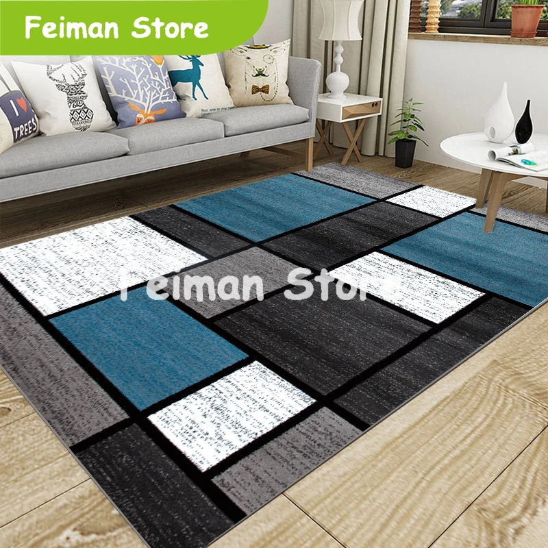 

Nordic Living Room Geometric Carpet Super Flannel Point Plastic Anti-slip Area Rug Winter Warm Thick Decor Bedroom Carpets Rug