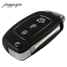 jingyuqin Remote Key Case Fob 3 Button Flip Folding Key Shell For Mistra Hyundai Solaris ix35 ix45 Series 2 Verna Santa Fe