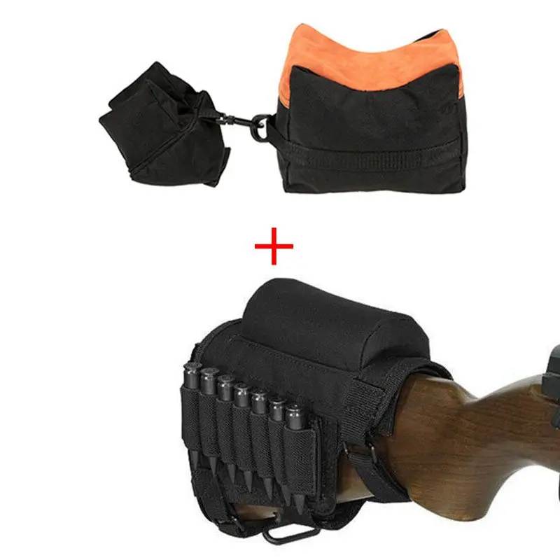 

Tactical Rifle Gun Hunting Accessories Front & Rear Support Bag And Tacitcal Check Rest Bag With Magazine Holder