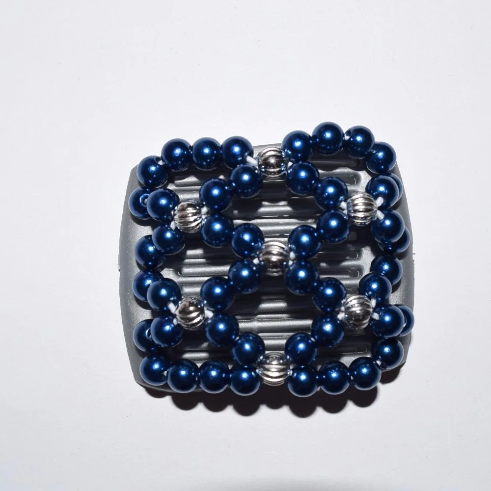 

dark blue beads small size magic comb 40 pcs/lot beautiful comb Easy to Use for young&old